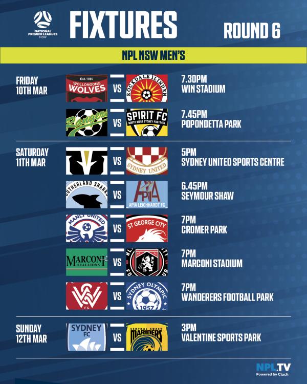 NPL NSW Round 6 fixtures