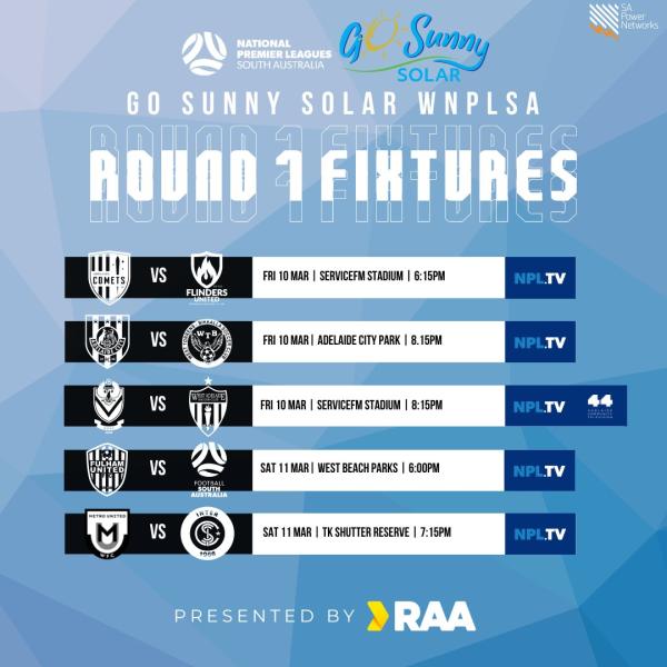 WNPL SA Round 1 fixtures WNPL SA