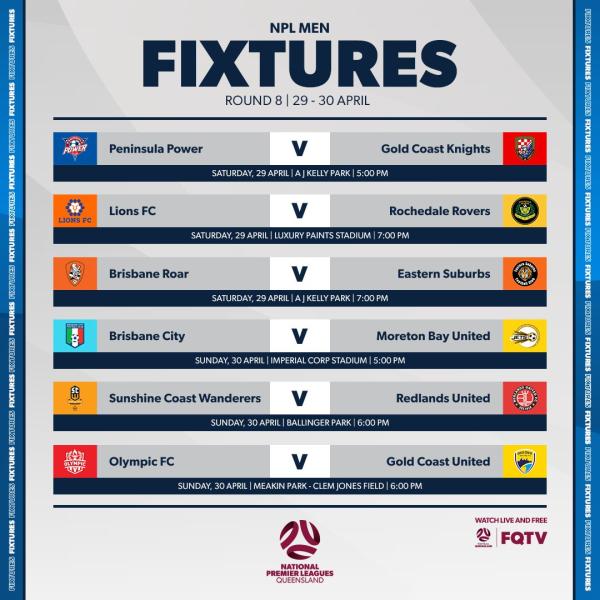 npl qld men round 8 preview fixtures