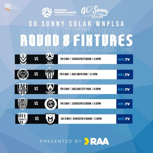round 8 wnpl fixtures sa