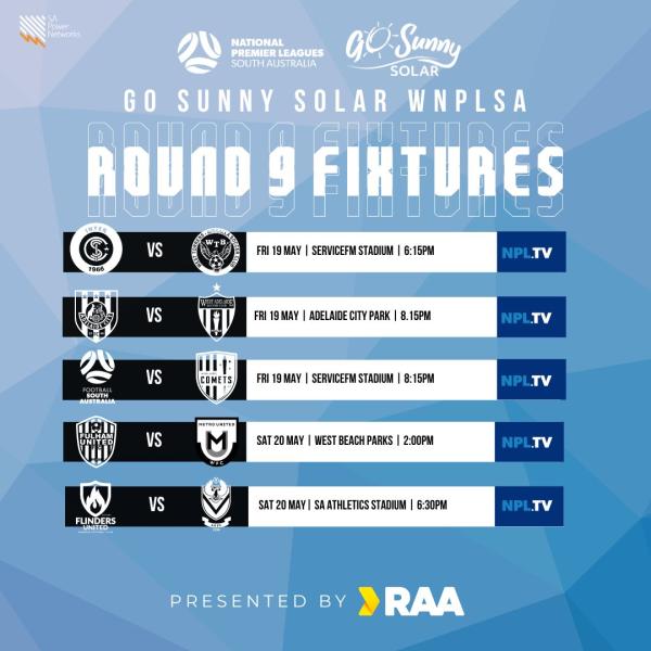 npl round 9 fixtures sa women