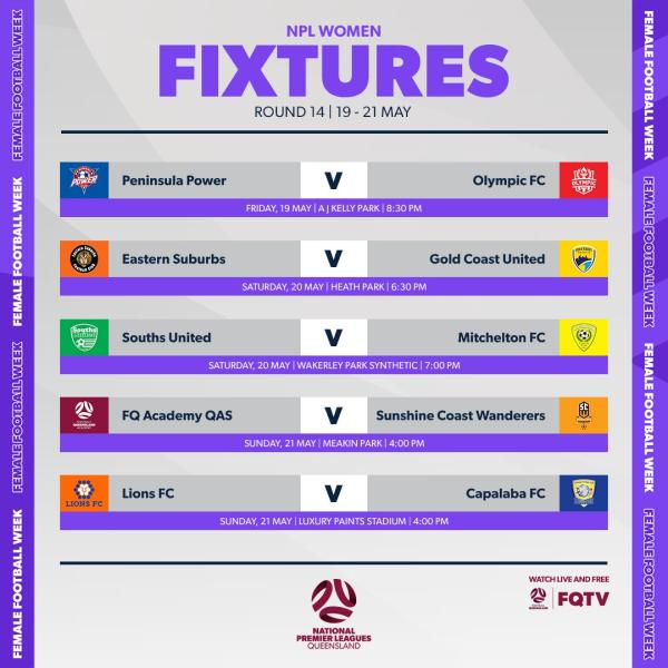 npl qld women round 14 fixtures