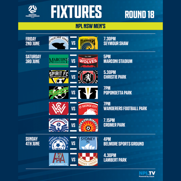 npl nsw round 18 mens fixtures