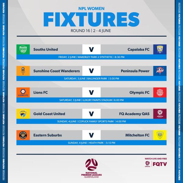 npl qld round 12 women fixtures
