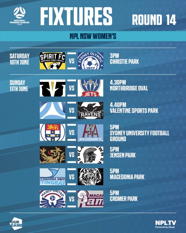 npl nsw round 14 women fixtures