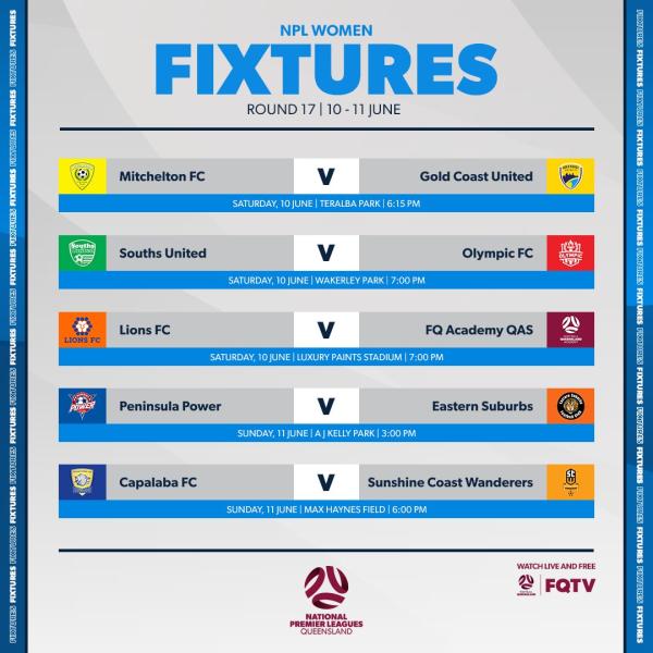 npl qld women round 17 fixtures