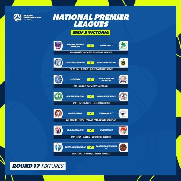 npl men vic round 17 fixtures