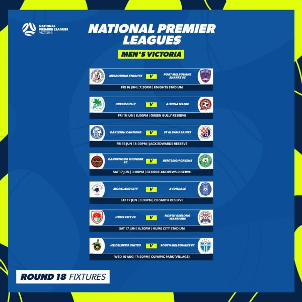 npl vic round 18 fixtures men