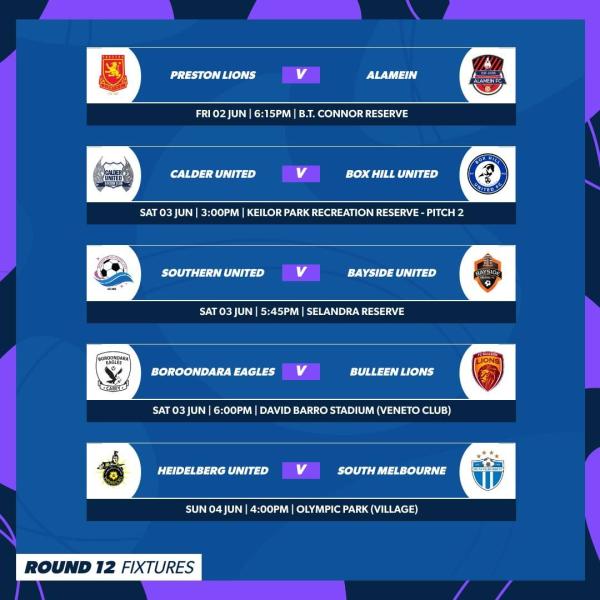 npl women round 12 fixtures