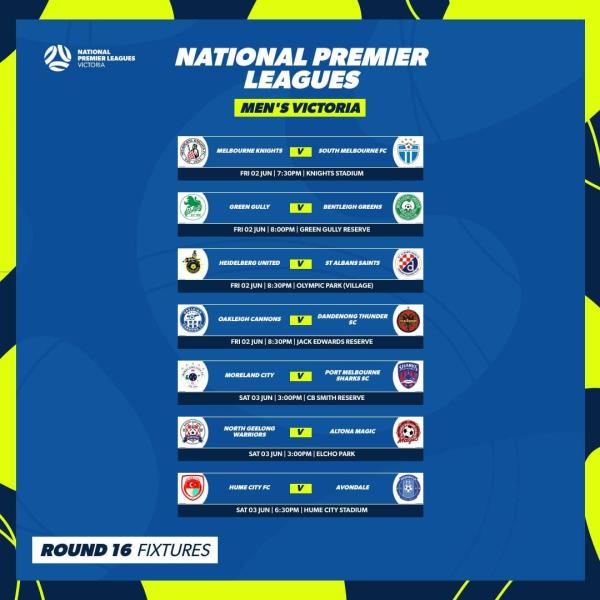 npl mens vic round 16 fixtures