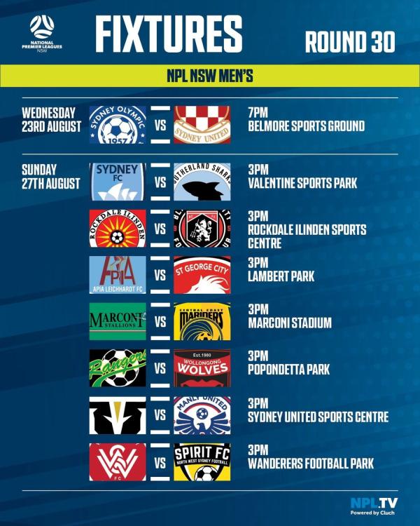 npl nsw round 30 fixtures