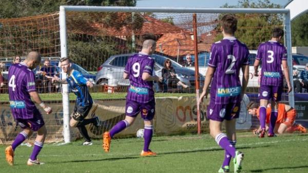 David Heagney celebrates one of his three goals