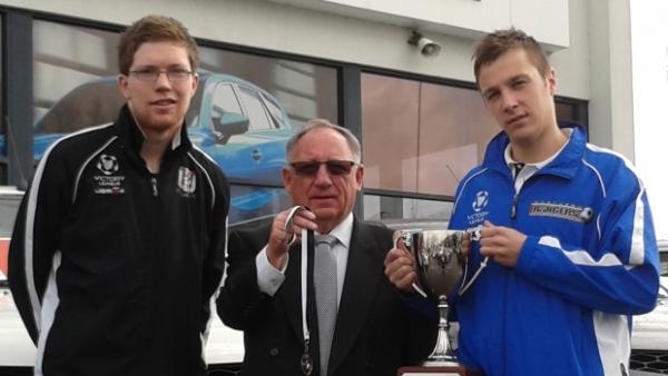 Launceston City's Dan Egan, John McKenna and Northern Rangers' Shane Brassington