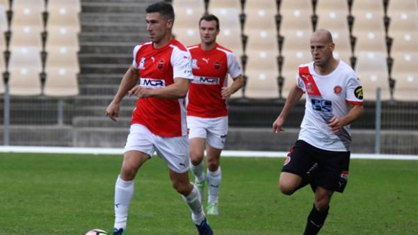 Nick Montgomery in action for Wollongong Wolves. Image: Wollongong Wolves.