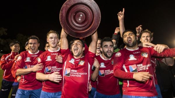 Bonnyrigg celebrate winning the the minor premiership.
