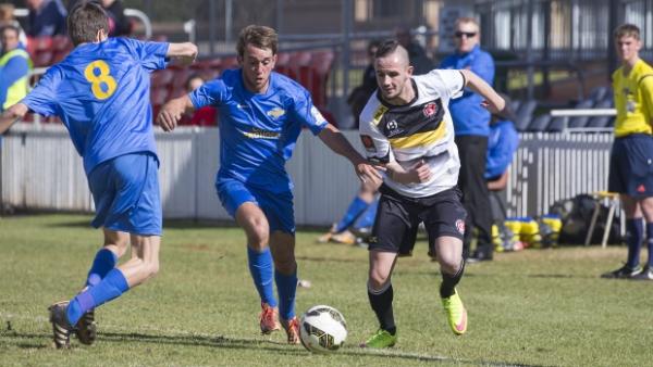Nico Bechar was part of a Redlands United attack that knocked six past SWQ Thunder on Sunday